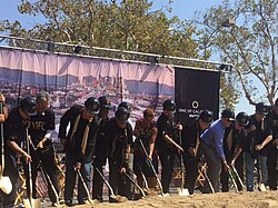 Groundbreaking ceremony for Banc of California Stadium (now BMO Stadium) in 2016