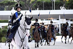 Italian regiment Lancieri di Montebello on public duties in Rome in 2019