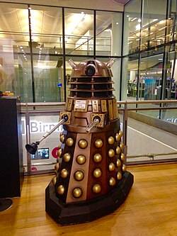 A Dalek prop used in Doctor Who at BBC Birmingham