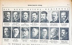 Members of the 1919 Weimar government