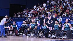 Australian Steelers. Left to right: James McQuillan, Jake Howe, Ryley Batt, Emilie Miller, Ella Sabljak, Chris Bond
