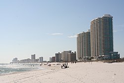 Alabama's beaches are one of the state's major tourist destinations.
