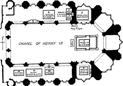 1924 Plan of tombs in Lady Chapel in Westminster Abbey