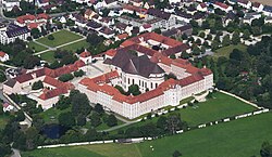 Aerial view of the Wiblingen Abbey