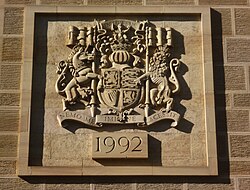 Scottish version of the Royal Arms at Edinburgh Sheriff Court