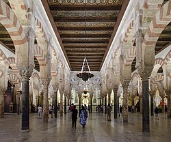 The Mosque–Cathedral of Córdoba in Spain, built in 785, was converted into a cathedral in 1236.