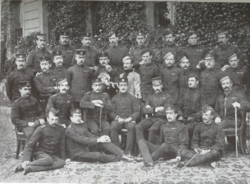 The Staff College, Camberley, class in 1890. Stood in the second row, fourth from the left, is Lieutenant B. M. Hamilton.