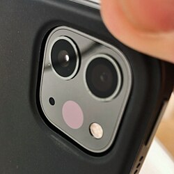 On a 4th generation iPad Pro, the black circle in the bottom left is a lidar scanner