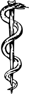 The Rod of Asclepius symbolizes medicine