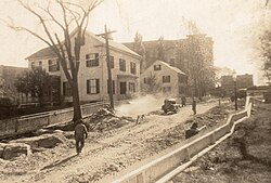 Italian American WPA workers doing roadwork in Dorchester, Boston, 1930s