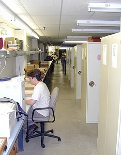 A large herbarium may have hundreds of cases filled with specimens.