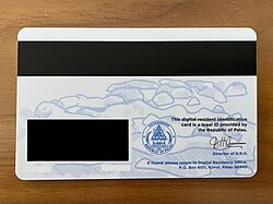 Republic of Palau Identification Card (rear)