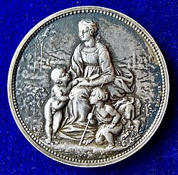 Medal of Chaplain, mother with two children during the Siege of Paris, obverse