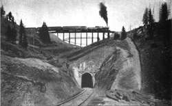 1903 view of Riflesight Notch loop, near Rollins Pass in Colorado