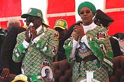 Mugabe and his wife in 2013