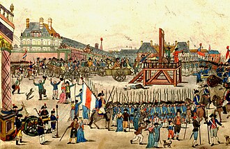 The execution of Robespierre on 28 July 1794 marked the end of the Reign of Terror