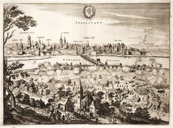 Siege of Ingolstadt with cannonade over the river Danube by the Swedish army of king Gustav II Adolf in 1632