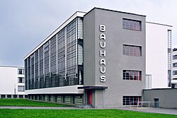 Bauhaus building (Germany). The Bauhaus style co-started modernist architecture.[30]