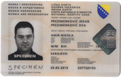 Bosnian identity card