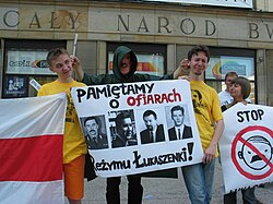 Demonstration in Warsaw, reminding about the disappearances of oppositionals in Belarus