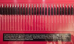 A collection of Esterbrook fountain pens used to sign Great Society legislation by Johnson