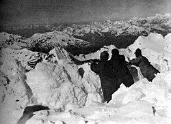 Austro-Hungarian trench at 3,850 metres in the Ortler Alps, one of the most challenging fronts of the war