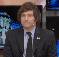 Milei during an interview on Todo Noticias in 2019