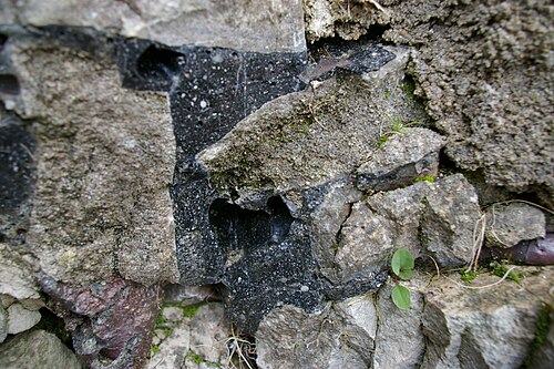 Part of the vitrified wall at Sainte-Suzanne (Mayenne)