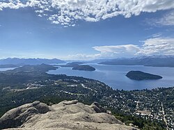 Nahuel Huapi Lake captured from Cerro Otto's top in summer