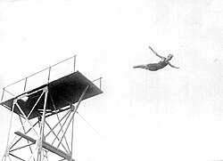Swedish high diver Arvid Spångberg at the 1908 Olympic Games from the fourth Olympiad
