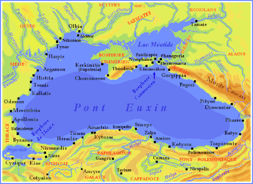 Greek colonies (8th–3rd century BC) of the Black Sea (Euxine, or "hospitable" sea)