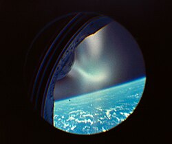 View of plasma trail of Gemini 2 reentry