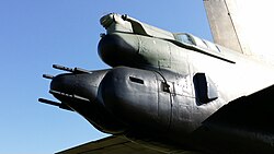 Tail armament of a B-52D, the model used on both occasions that a B-52 scored an aerial victory. In later models, the tail gunner was moved from the conventional position to the forward crew compartment before being removed altogether.