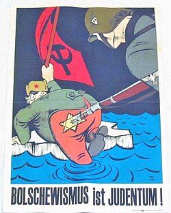 Anti-communist, antisemitic propaganda poster in Nazi Germany