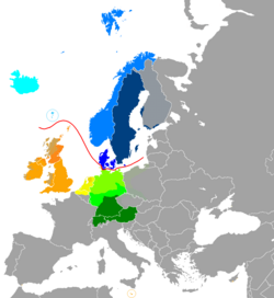Anglic languages English Anglo-Frisian languages Anglic and North Sea Germanic languages Anglo-Frisian and West Germanic languages North Sea Germanic and ...... German (High): ...... Yiddish