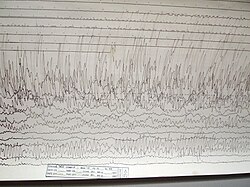 A seismogram recorded in Massachusetts, United States