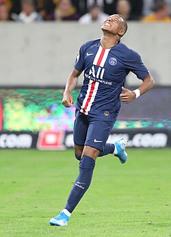 Mbappé in a pre-season friendly match against Dynamo Dresden in July 2019