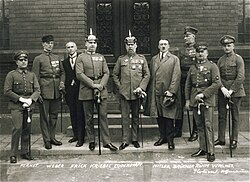 Ludendorff (center) with Hitler and other early Nazi leaders and prominent radical German nationalists, April 1924