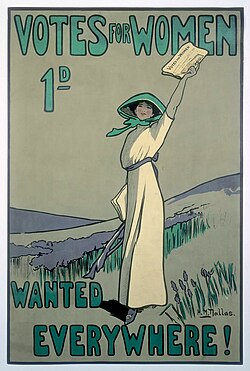 Britain's WSPU poster by Hilda Dallas, 1909
