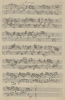 Aria of the Goldberg Variations, showing Bach's use of ornaments