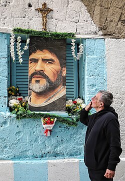 The cult of Maradona as depicted in Italy