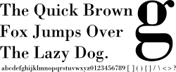 Bodoni, an example of a modern serif