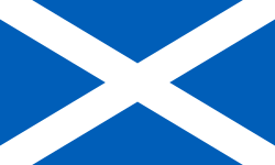 The Saltire (or "Saint Andrew's Cross") is the national flag of Scotland.