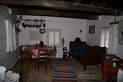 Typical interior of one of the houses in the Folk Architecture Reservation in Vlkolínec (Slovakia)