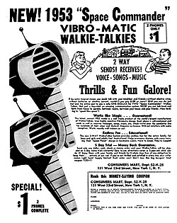During the post-war period, toys were frequently advertised through comic books and children's magazines.