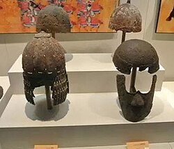 Liao or Jin dynasty (1115–1234) helmets and mask
