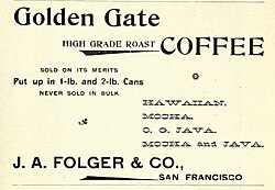 1898 Advertisement for J. A. Folger & Company coffee[2]