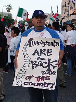Immigrant rights march for amnesty, Los Angeles, on May Day, 2006
