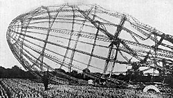 Wreckage of Zeppelin L31 or L32 shot down over England, 23 September 1916