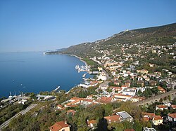 Barcola in Northeast Italy, a holiday seaside resort